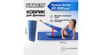 Коврик для фитнеса Gravity DK2264C blue 180 см, 15 мм