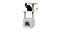 Домик для кошки с когтеточкой и лежанкой Pet БМФ Эц светло-серый, 4 яруса