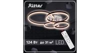 Люстра Ritter потолочная светодиодная диммируемая ECLIPSE с ДУ 800х500х180 124Вт белый